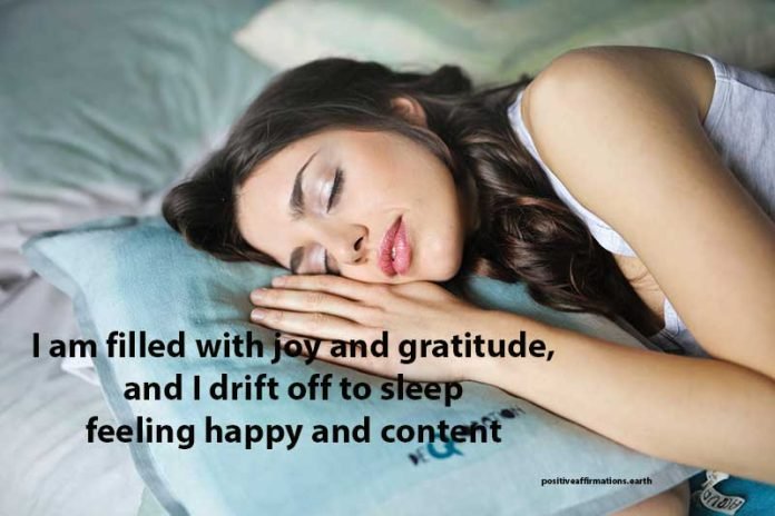 Grateful woman sleeping